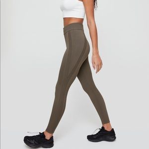 Aritzia Babaton Green Striped Leggings